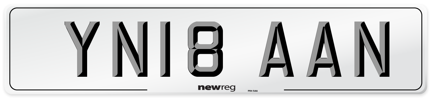 YN18 AAN Number Plate from New Reg